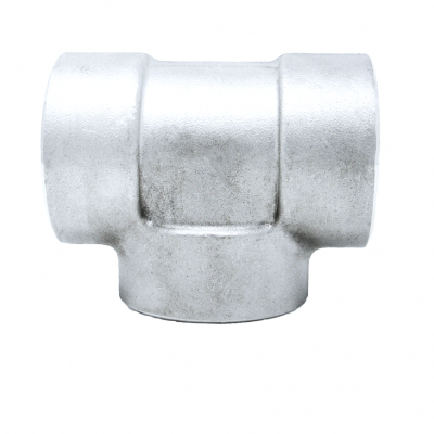 Tee reducida acero inoxidable roscado both-well